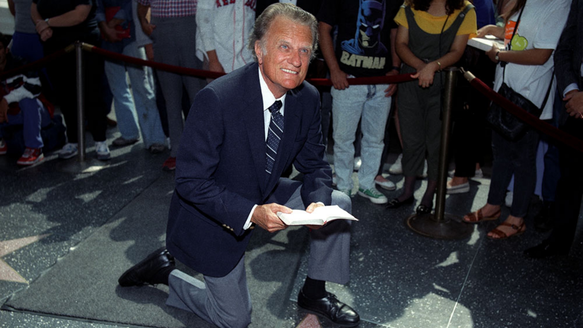 Billy Graham at his star on the Walk of Fame